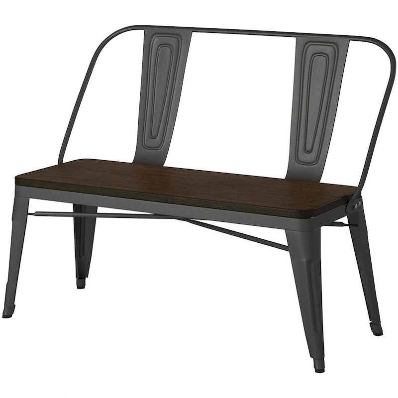 Banc de salle à manger en bois et métal, fusil