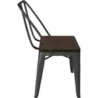 Banc de salle à manger en bois et métal, fusil