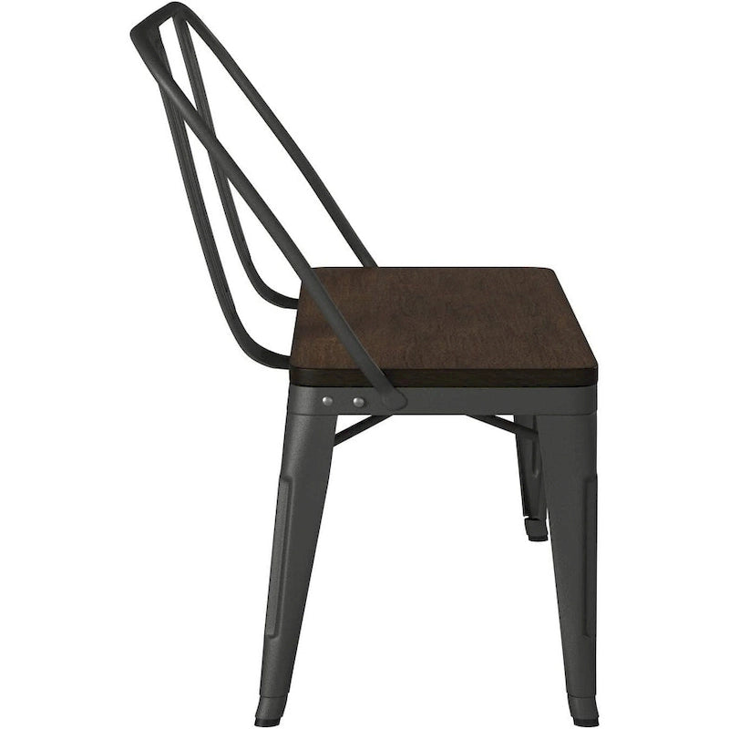 Banc de salle à manger en bois et métal, fusil