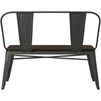 Banc de salle à manger en bois et métal, fusil