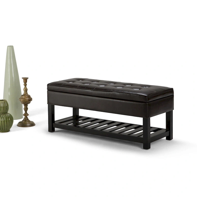 WYNDENHALL Essex Banc ottoman rectangulaire transitionnel de 44 po de large