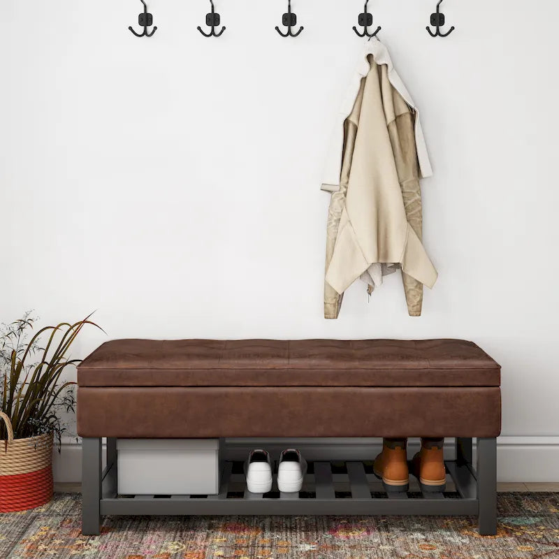 WYNDENHALL Essex Banc ottoman rectangulaire transitionnel de 44 po de large