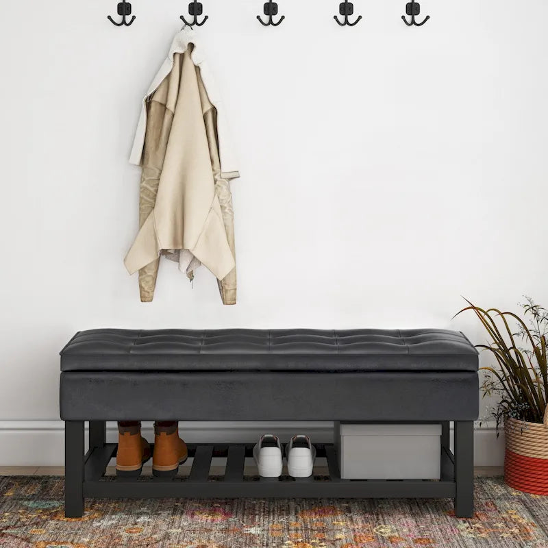 WYNDENHALL Essex Banc ottoman rectangulaire transitionnel de 44 po de large