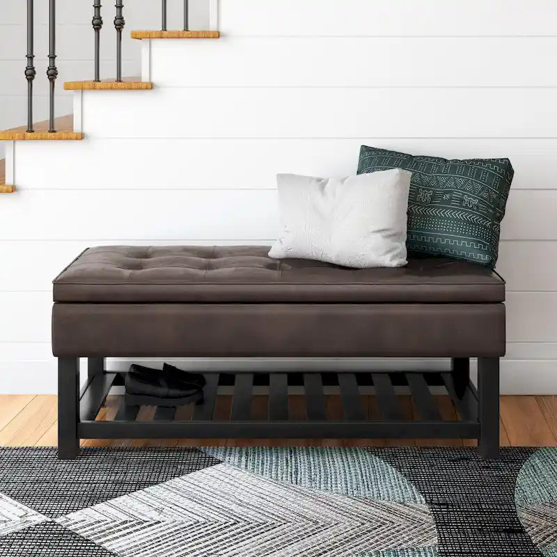 WYNDENHALL Essex Banc ottoman rectangulaire transitionnel de 44 po de large