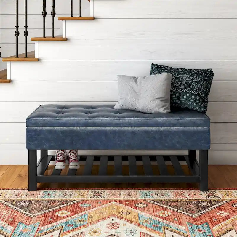 WYNDENHALL Essex Banc ottoman rectangulaire transitionnel de 44 po de large