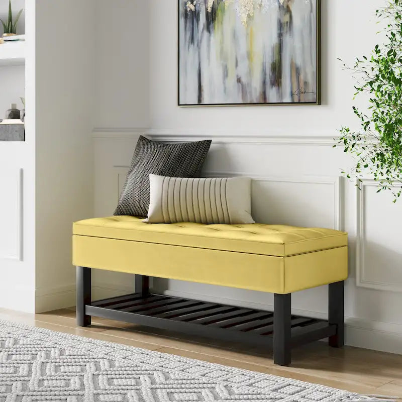 WYNDENHALL Essex Banc ottoman rectangulaire transitionnel de 44 po de large