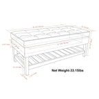 WYNDENHALL Essex Banc ottoman rectangulaire transitionnel de 44 po de large
