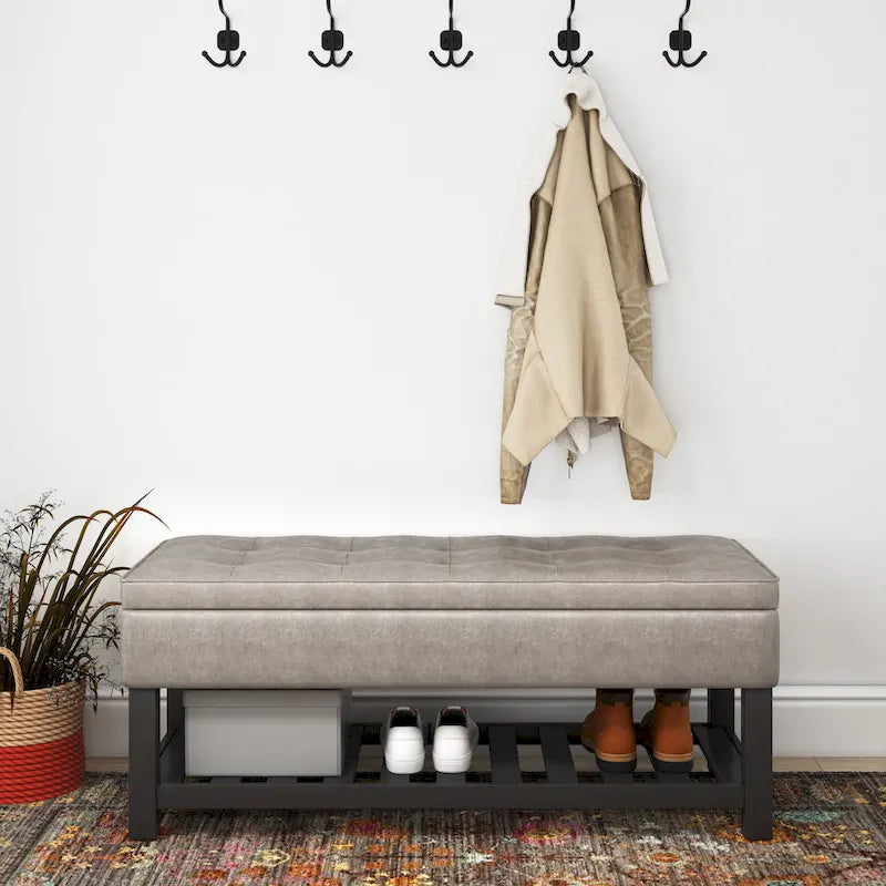 WYNDENHALL Essex Banc ottoman rectangulaire transitionnel de 44 po de large