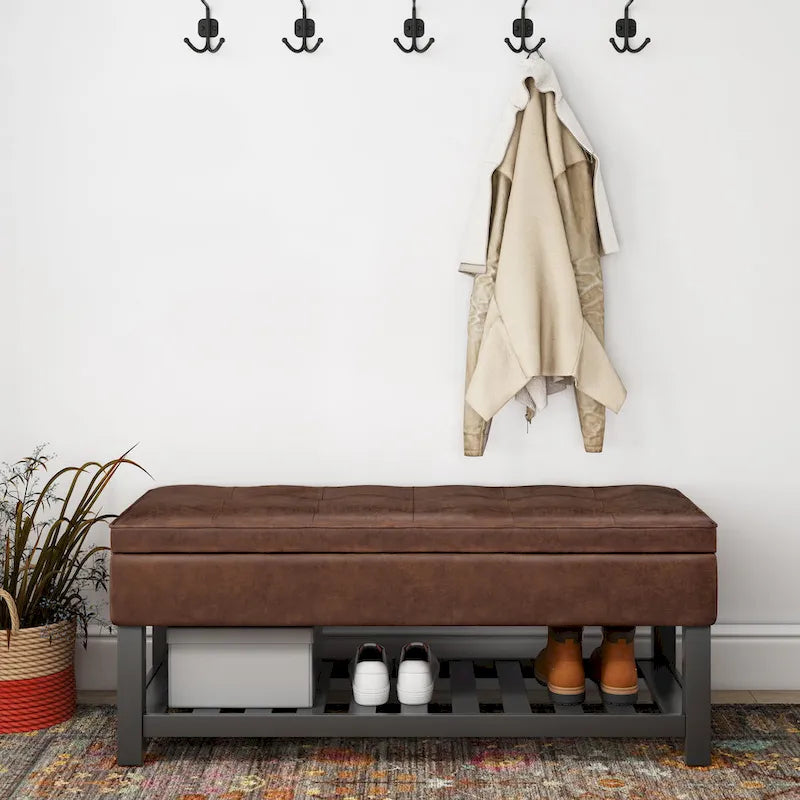 WYNDENHALL Essex Banc ottoman rectangulaire transitionnel de 44 po de large