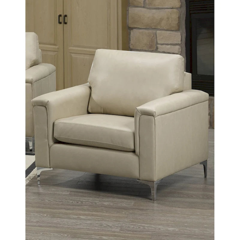 Ensemble canapé et fauteuil Lessa Modern Premium en cuir pleine fleur