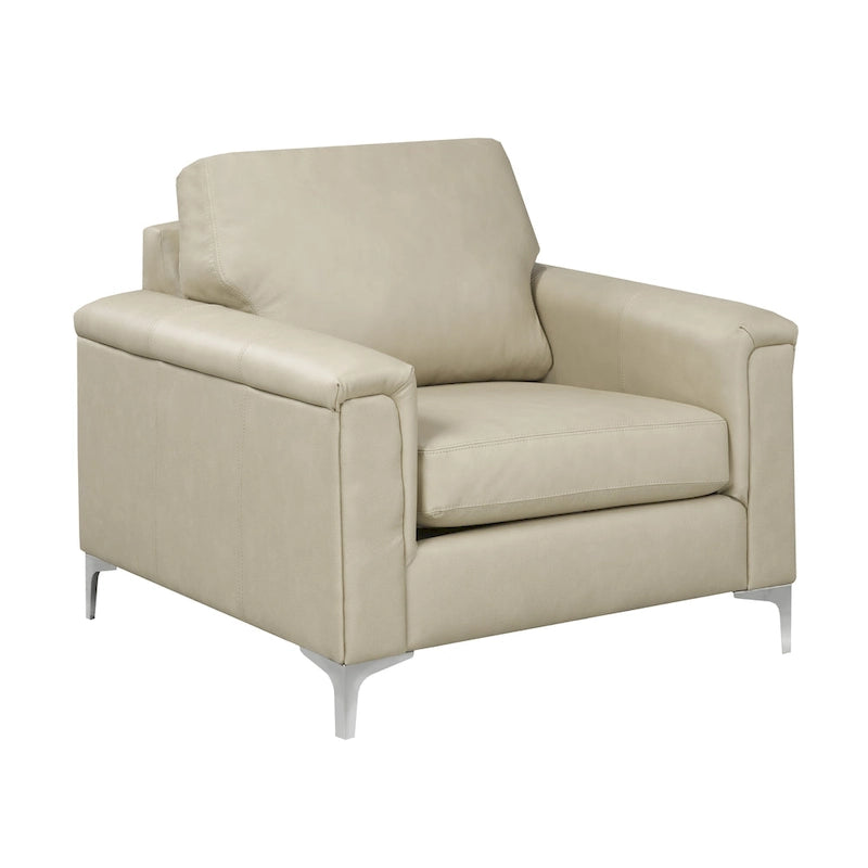 Ensemble canapé et fauteuil Lessa Modern Premium en cuir pleine fleur