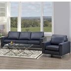 Ensemble canapé et fauteuil Lessa Modern Premium en cuir pleine fleur