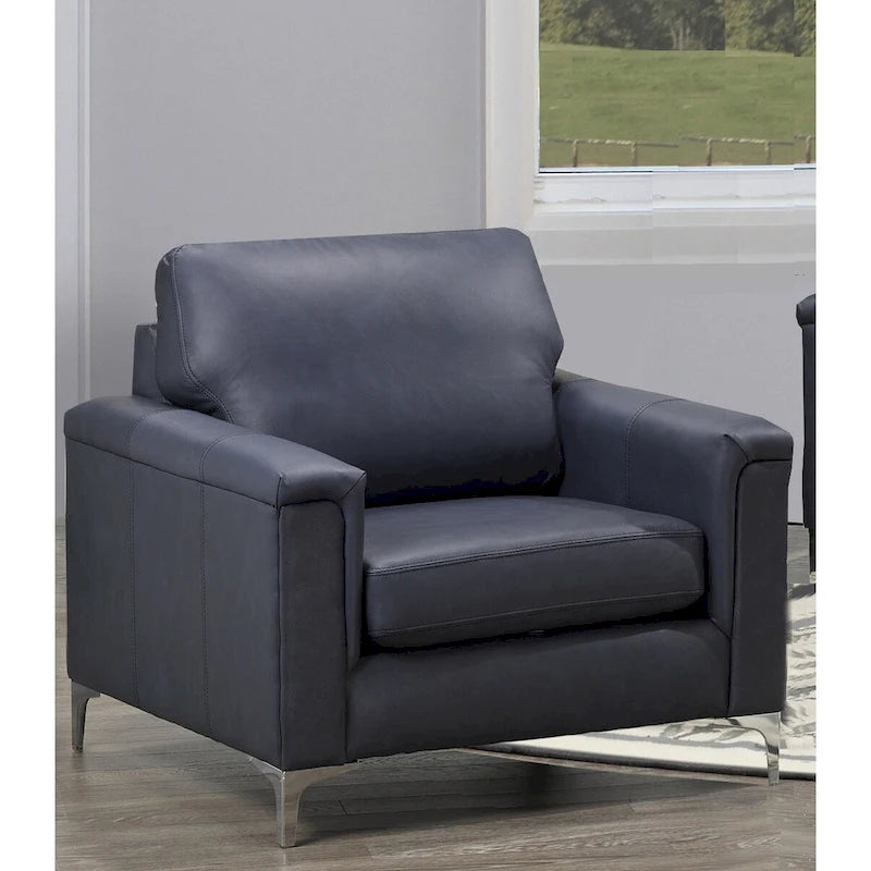 Ensemble canapé et fauteuil Lessa Modern Premium en cuir pleine fleur