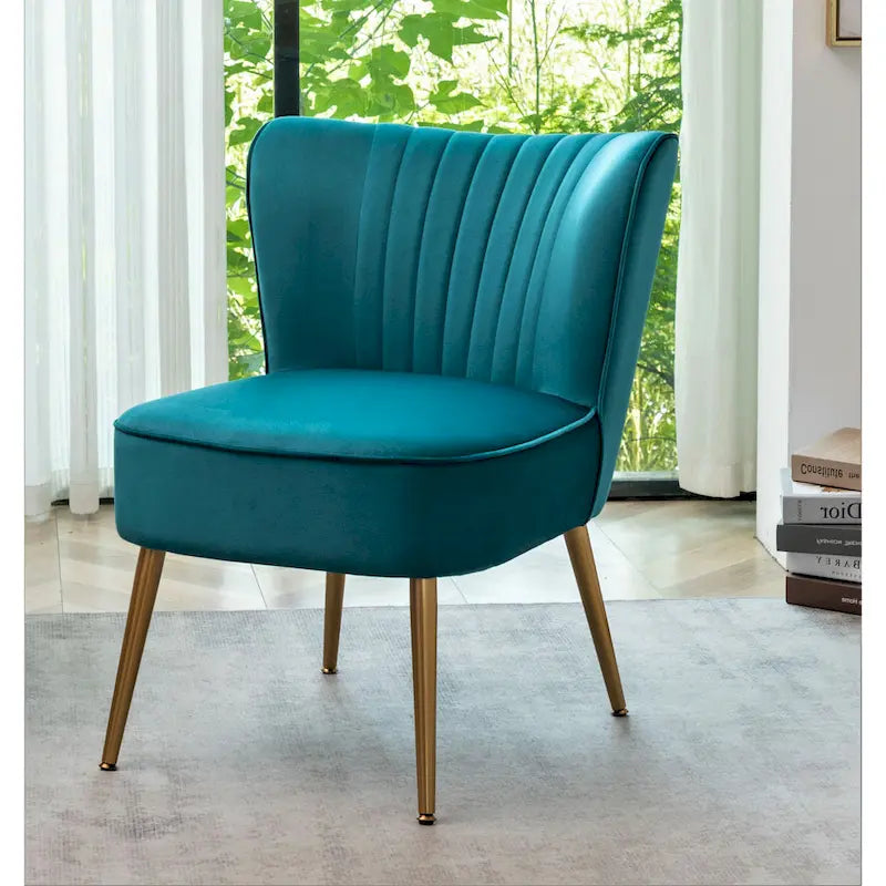 Fauteuil d'appoint large Sauter 23.2 de style moderne du milieu du siècle en microfibre avec pieds en métal