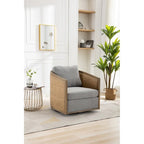 Fauteuil pivotant rond Gris / Beige / Marron, siège d'appoint individuel, rotation à 360°