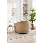 Fauteuil pivotant rond Gris / Beige / Marron, siège d'appoint individuel, rotation à 360°