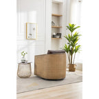 Fauteuil pivotant rond Gris / Beige / Marron, siège d'appoint individuel, rotation à 360°
