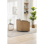 Fauteuil pivotant rond Gris / Beige / Marron, siège d'appoint individuel, rotation à 360°