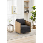Fauteuil pivotant rond Gris / Beige / Marron, siège d'appoint individuel, rotation à 360°