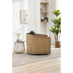 Fauteuil pivotant rond Gris / Beige / Marron, siège d'appoint individuel, rotation à 360°