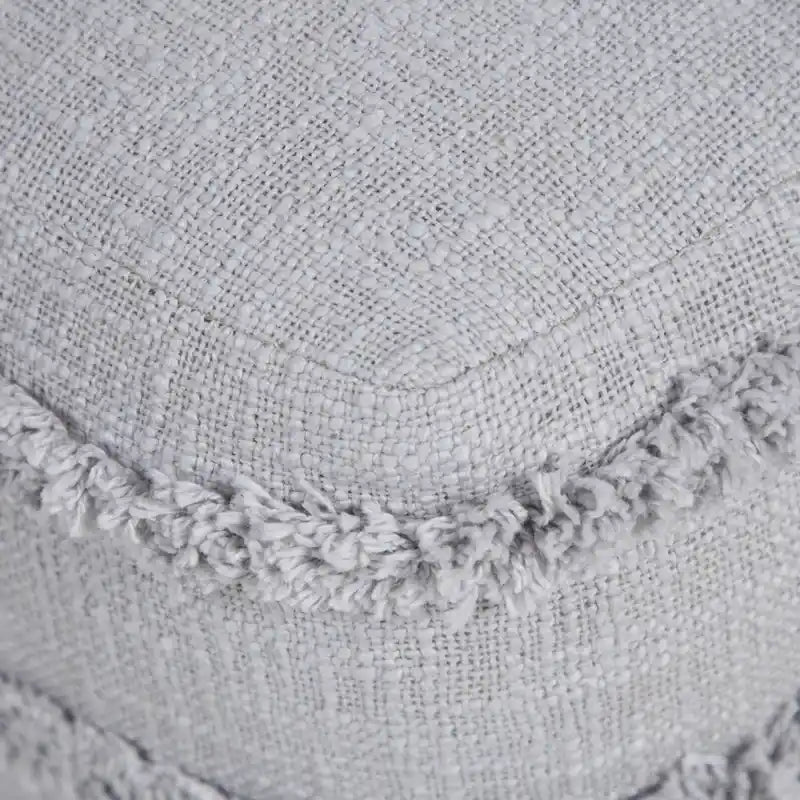 Pouf ottoman Sevita en tissu texturé rayé