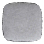 Pouf ottoman Sevita en tissu texturé rayé