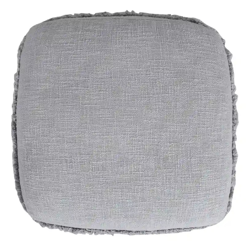 Pouf ottoman Sevita en tissu texturé rayé
