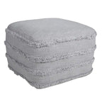 Pouf ottoman Sevita en tissu texturé rayé