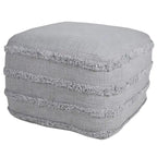 Pouf ottoman Sevita en tissu texturé rayé