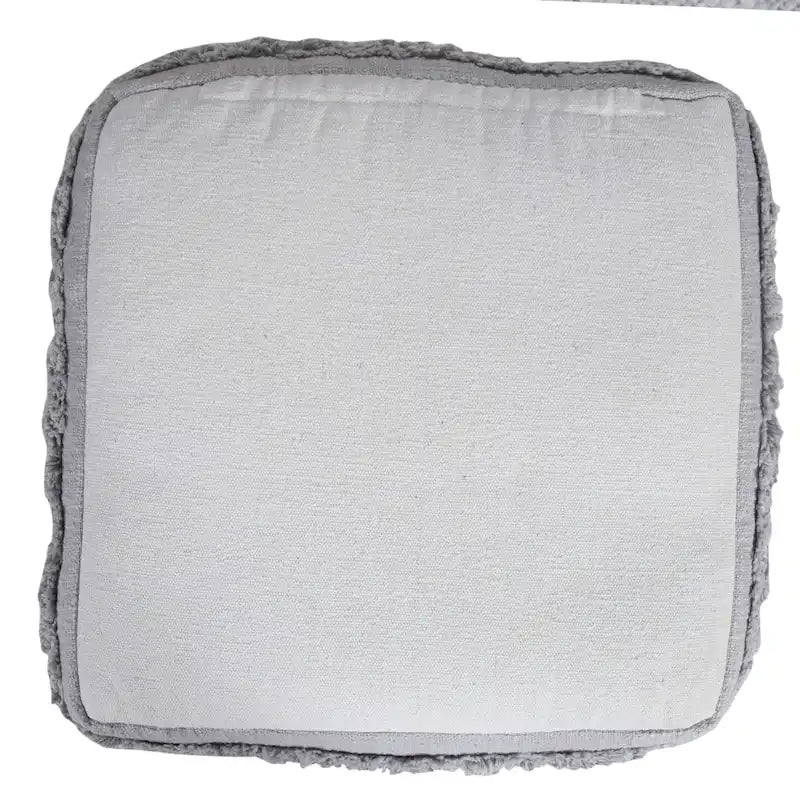 Pouf ottoman Sevita en tissu texturé rayé