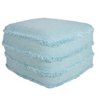 Pouf ottoman Sevita en tissu texturé rayé