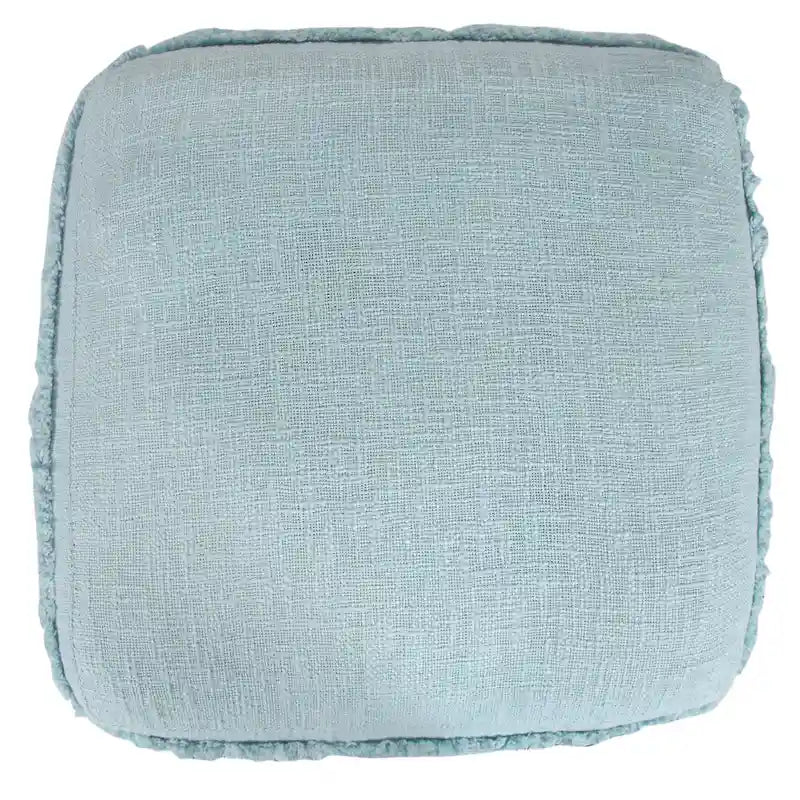 Pouf ottoman Sevita en tissu texturé rayé