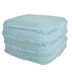 Pouf ottoman Sevita en tissu texturé rayé