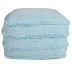 Pouf ottoman Sevita en tissu texturé rayé