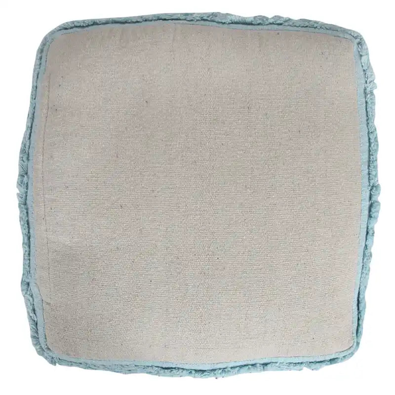 Pouf ottoman Sevita en tissu texturé rayé