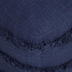 Pouf ottoman Sevita en tissu texturé rayé
