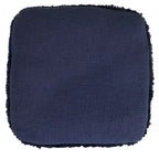 Pouf ottoman Sevita en tissu texturé rayé