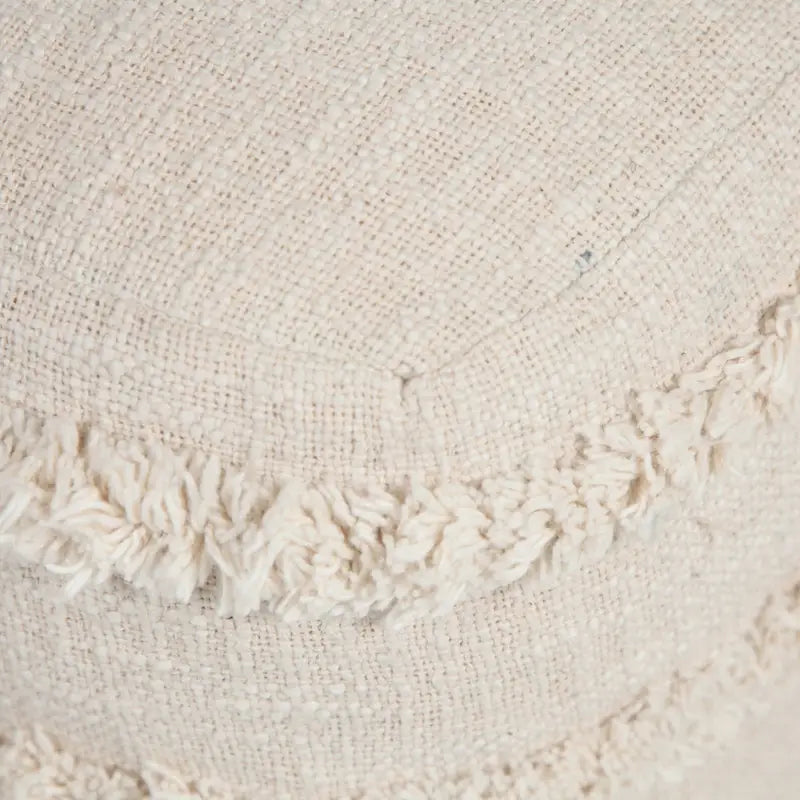 Pouf ottoman Sevita en tissu texturé rayé