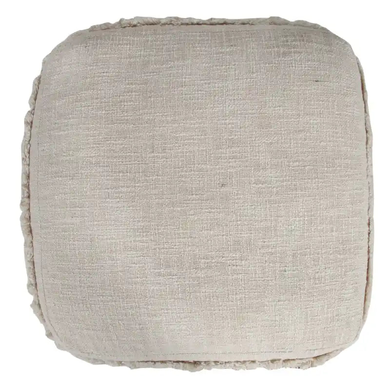 Pouf ottoman Sevita en tissu texturé rayé
