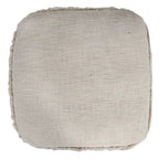 Pouf ottoman Sevita en tissu texturé rayé