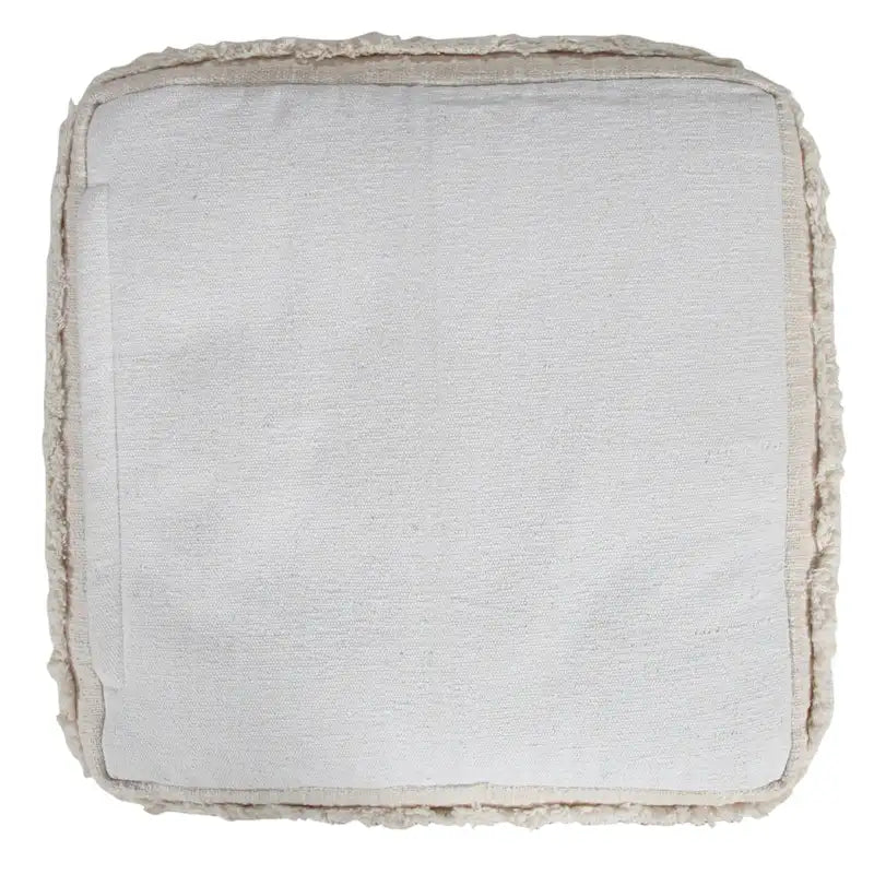Pouf ottoman Sevita en tissu texturé rayé