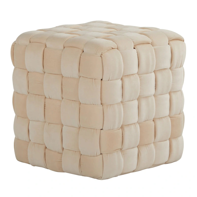 Silver Orchid Camilla Pouf carré tressé 16