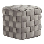 Silver Orchid Camilla Pouf carré tressé 16