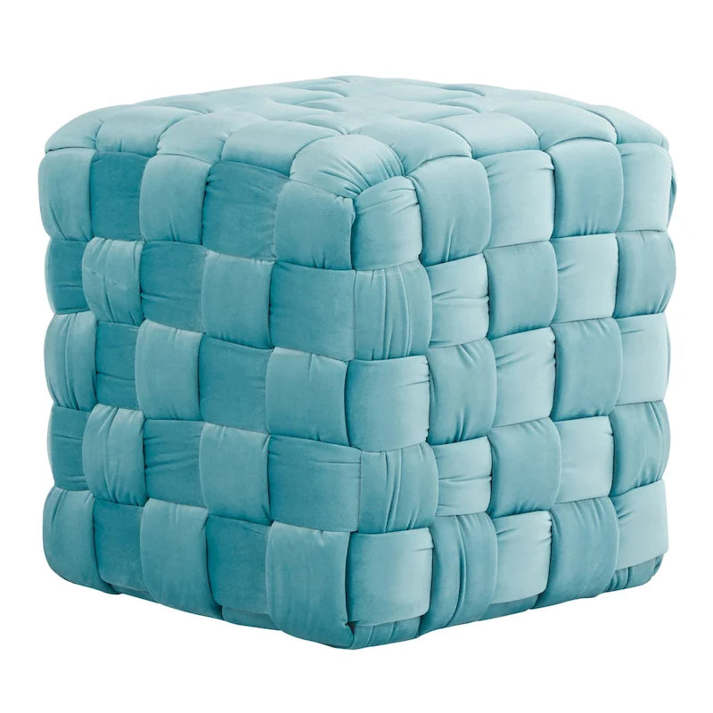 Silver Orchid Camilla Pouf carré tressé 16