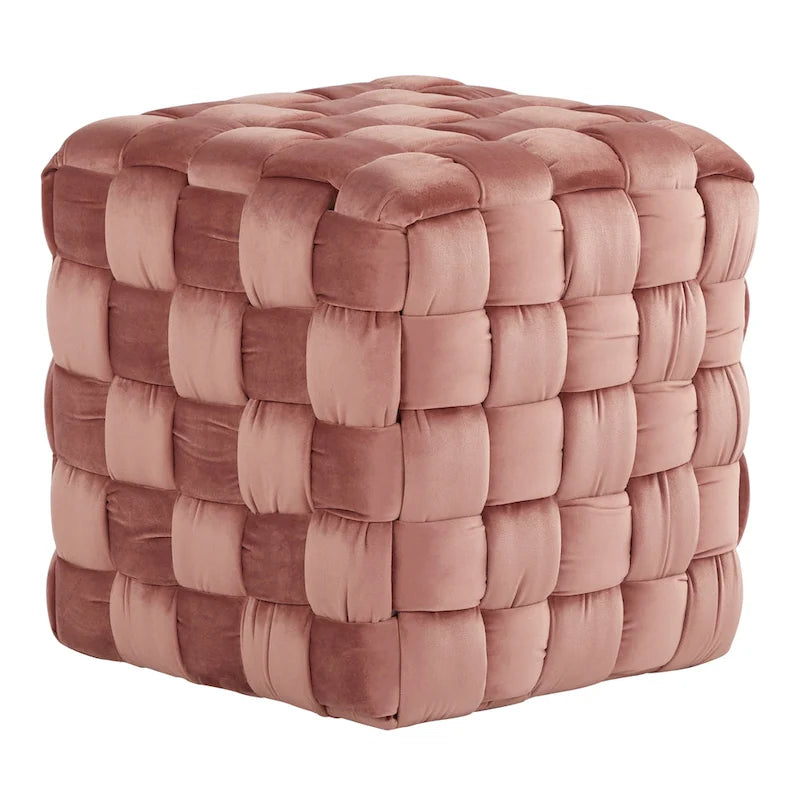Silver Orchid Camilla Pouf carré tressé 16