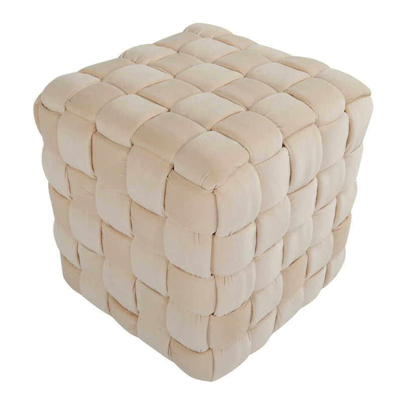 Silver Orchid Camilla Pouf carré tressé 16