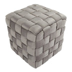 Silver Orchid Camilla Pouf carré tressé 16