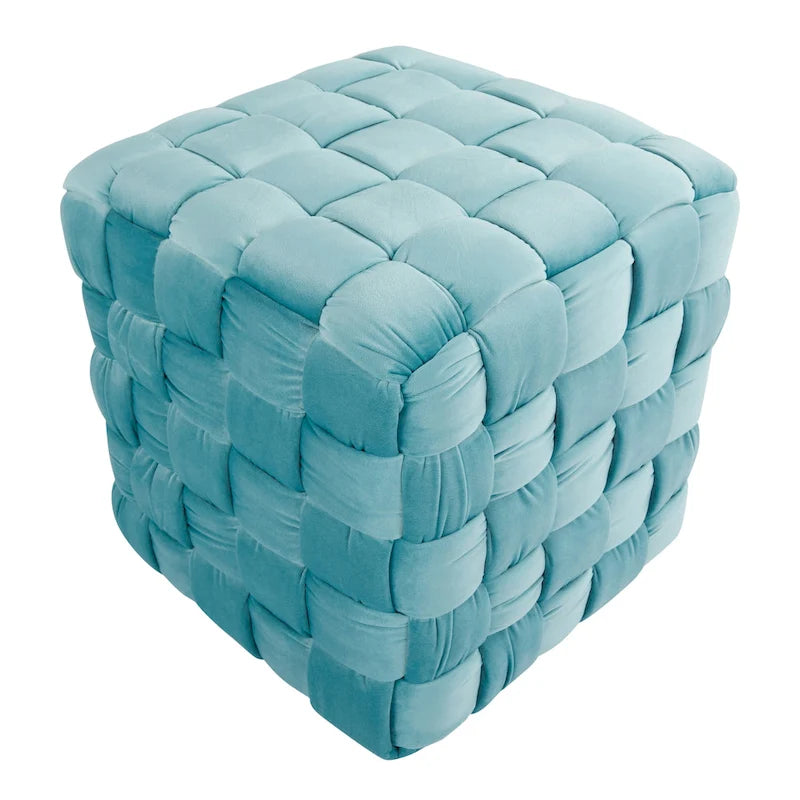 Silver Orchid Camilla Pouf carré tressé 16