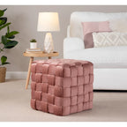 Silver Orchid Camilla Pouf carré tressé 16