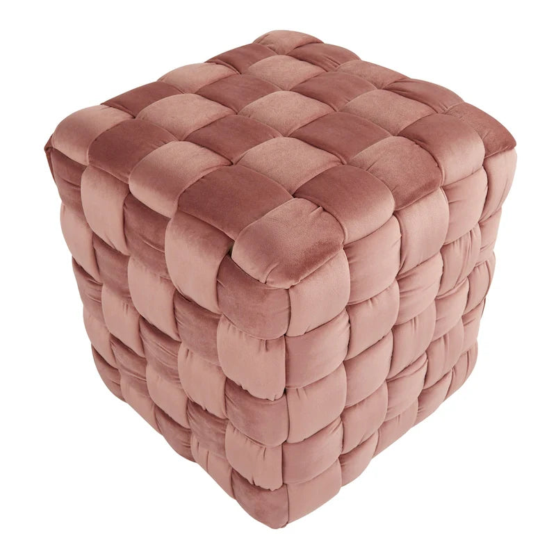 Silver Orchid Camilla Pouf carré tressé 16
